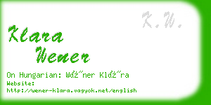 klara wener business card